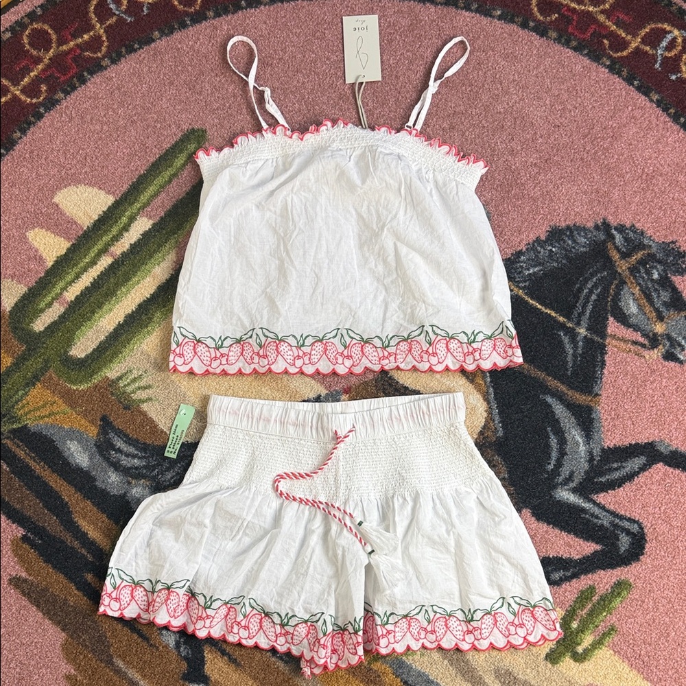 NWT JOIE 2 PIECE SET STRAWBERRY COTTON